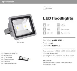 Quality LED Flood light 120W 10500LM Brightness RGB 3000K,4000K, 6000K Led floodlight wholesale