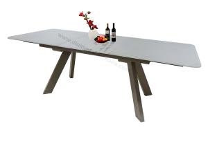Quality Stylish Painted Tempered Glass Dining Table , Rectangular Extension Dining Table wholesale