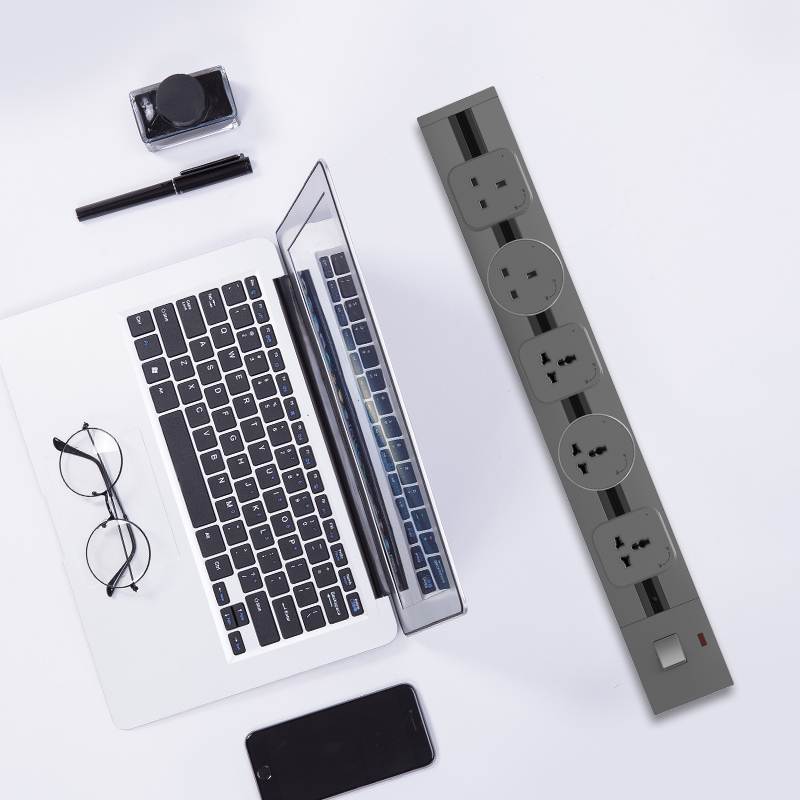 Convenient Track Trail Electrical Power Socket for Wall Mounted Kitchen and Desk