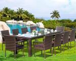Modern Poly Rattan Aluminium Outdoor Garden wicker chair patio Backyard table