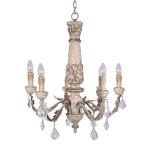 Reclaimed wood pendant light with crystal (WH-CI-34)
