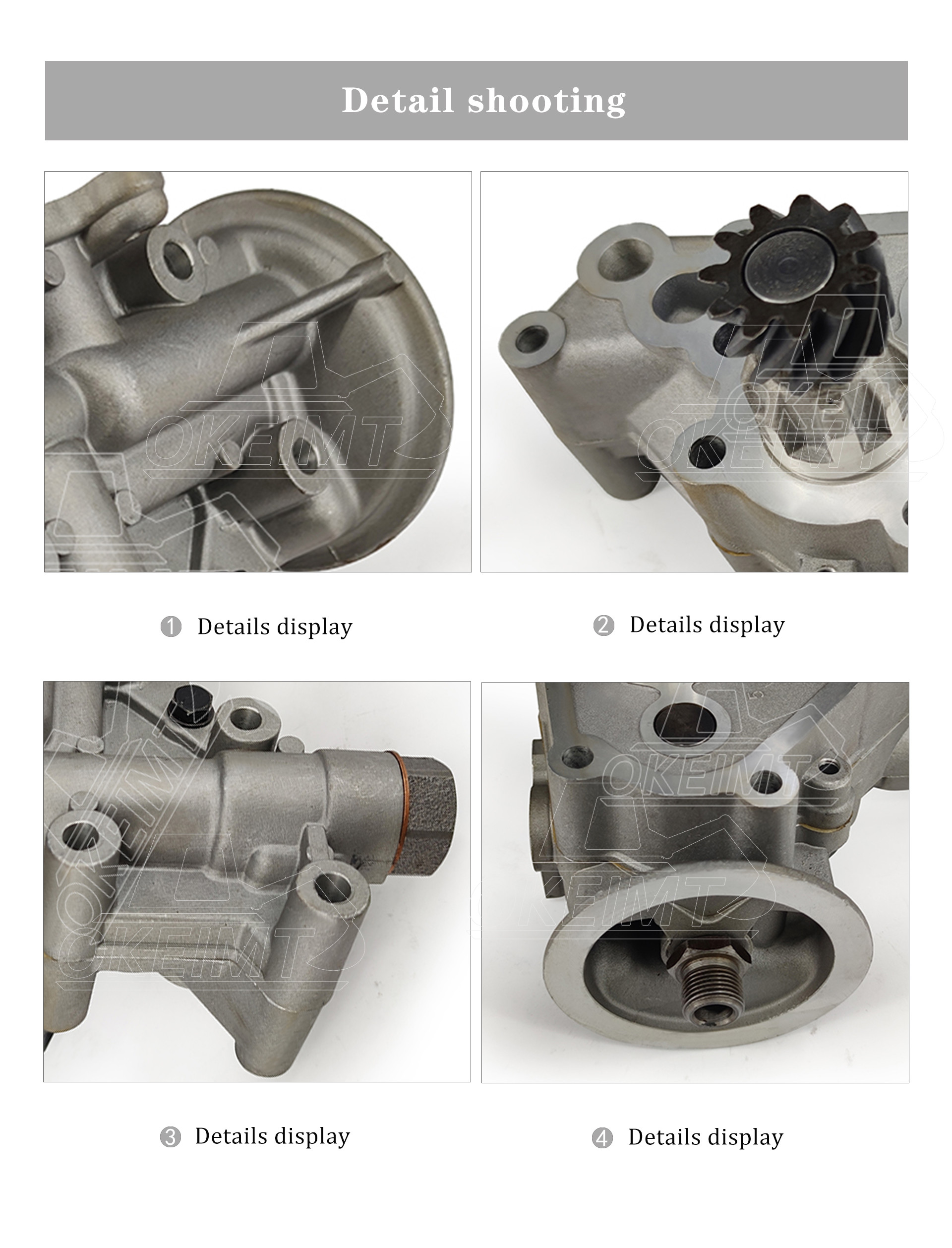 4D31 Excavator Oil Pump Mitsubishi MD014603 Aluminum die casting