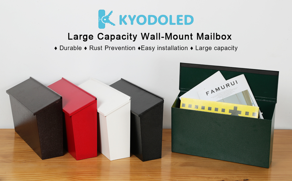 Large Capacity Wall-Mount Mailbox Made of Galvanized Steel and Customized Logo Print