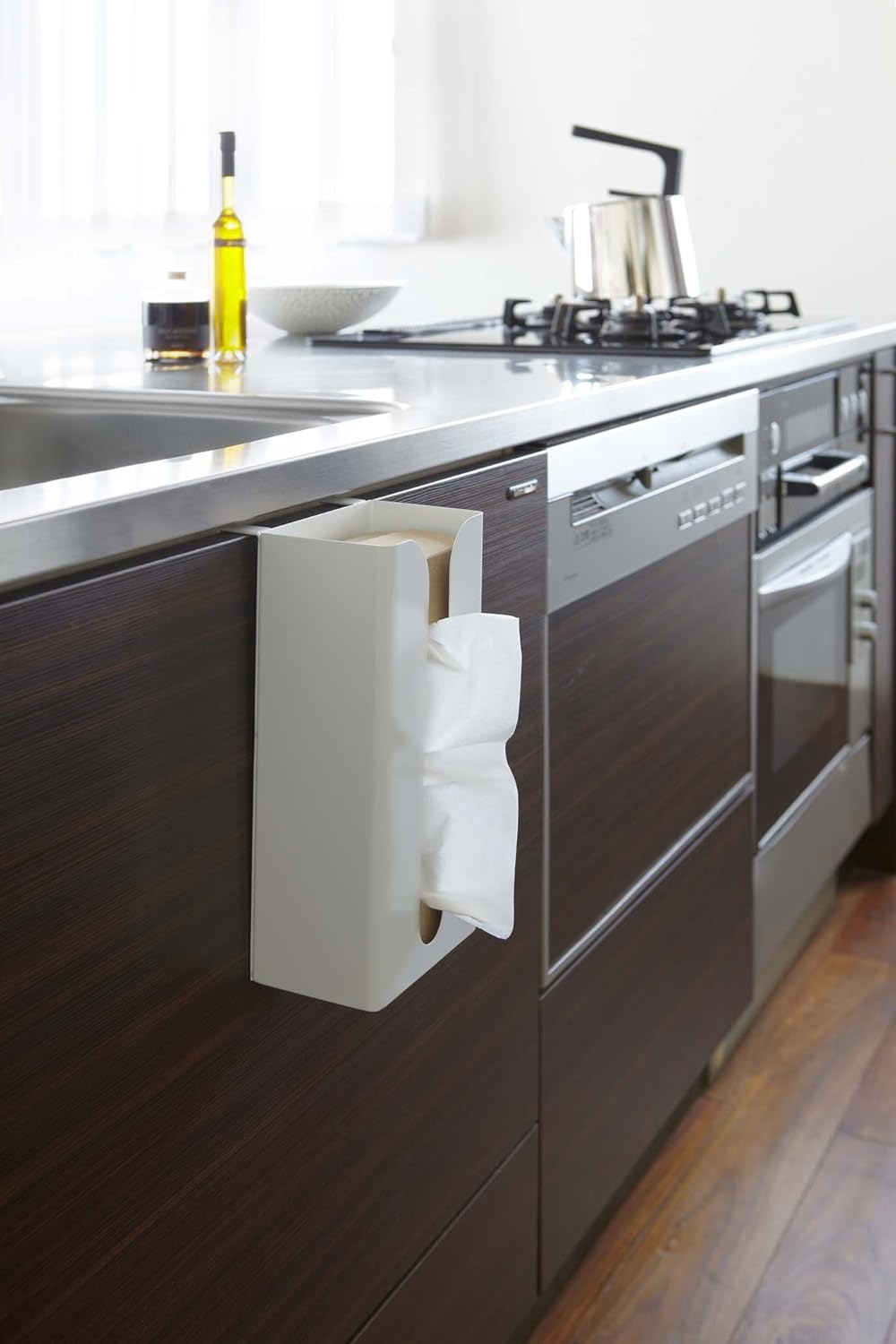 Hanging Tissue Case Black Under Cabinet Paper Box Holder Kitchen Door Storage Solution