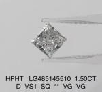 Colorless Princess Cut Lab Grown Diamond Jewelry 1.5 Ct D VS1 VG HPHT Diamond