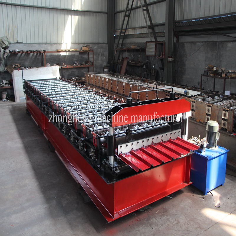 PPGI GI Metal Roofing Sheet Roll Forming Machine use No.45 steel rollers