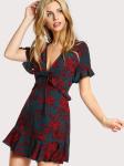 sexy v neck design woman dress