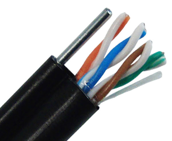 FTP CAT5E Network Cable Bare Copper Conductor UV-PE Jacket with Steel Messenger