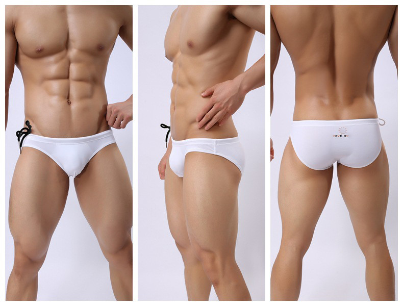 Surfing Swimming Boxer Shorts Underwear Low Rise Mens Sexy Undies Swimwear Drawstring Closure