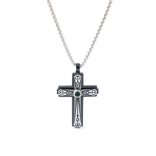Minimalist men's cross pendant hip-hop niche trend personalized stainless steel