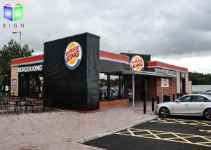 Quality Floor Standing Outdoor Lighted Signs For Business Silk Screen Burger King wholesale