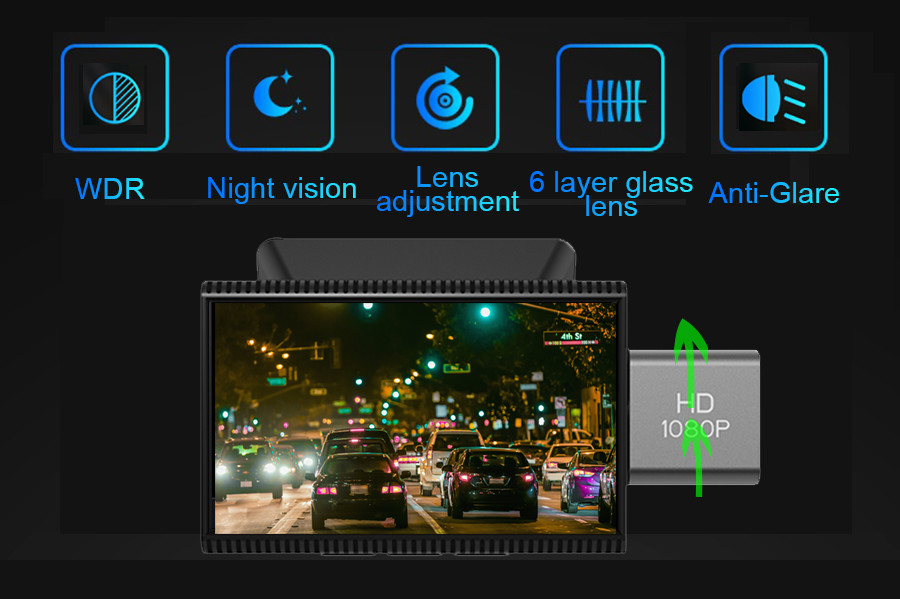 3inch IPS Touch 4G Car Motion Activated Dashcam Mini Car Camcorder LET Remote Monitoring