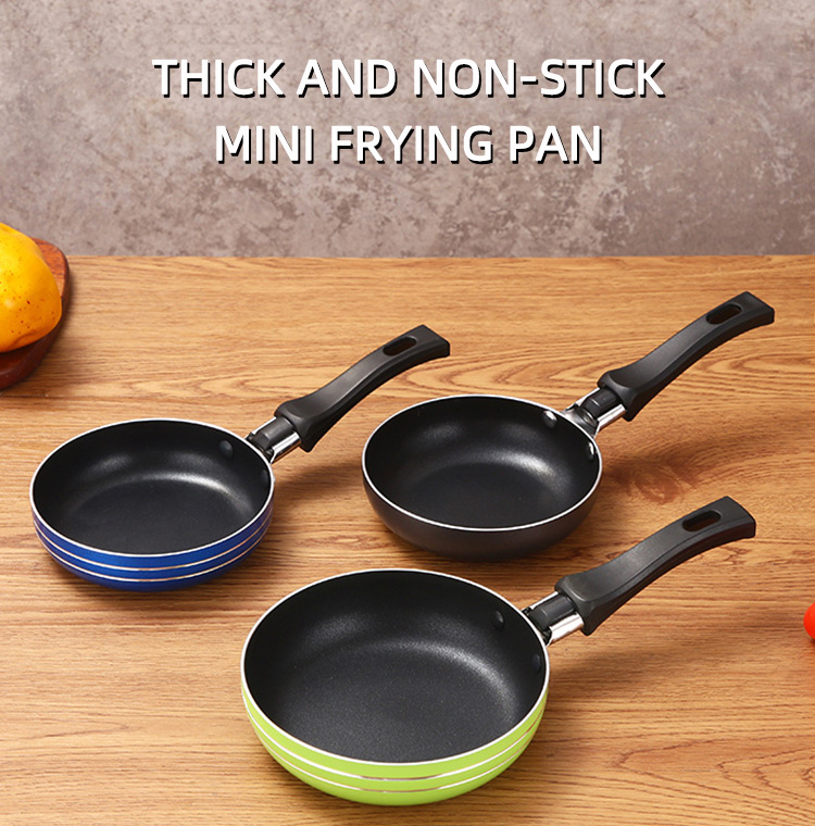 Factory Price Cookware 12/14/16 CM Multi-color Frypan Non Stick Mini Pans Eggs Cooking Pan Fry Pans With Bakelite Handle