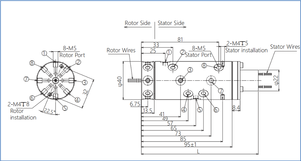 SS304 240VAC 2A Electrical Rotary Union 360 Degrees Light Weight Low Torque