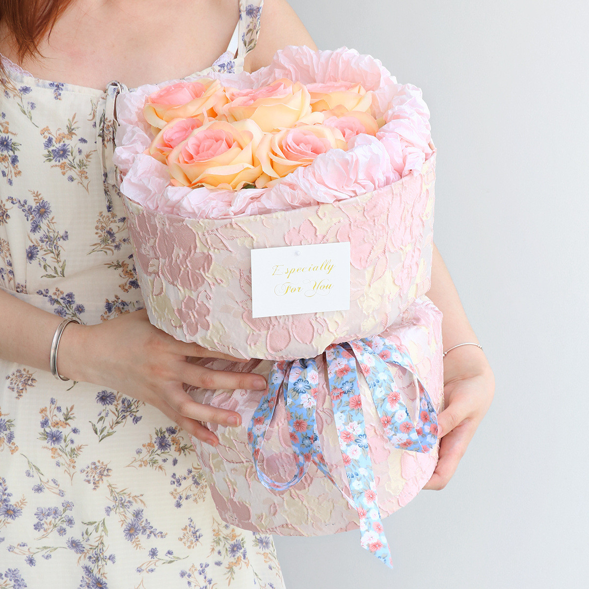 Floral Blossom Printed Cotton Ribbon 25mm Personalized Gift Ribbon