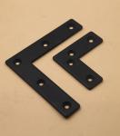 Black Steel L Angle Brackets Flat Corner Braces 40mm X 40mm For Wood Furniture