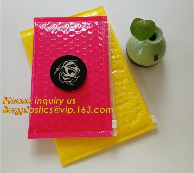 Cosmetic Pink Slider Padded Bag/Silver k Bag With Bubble,Padded Envelopes Cheap Aluminium Foil k Holographic