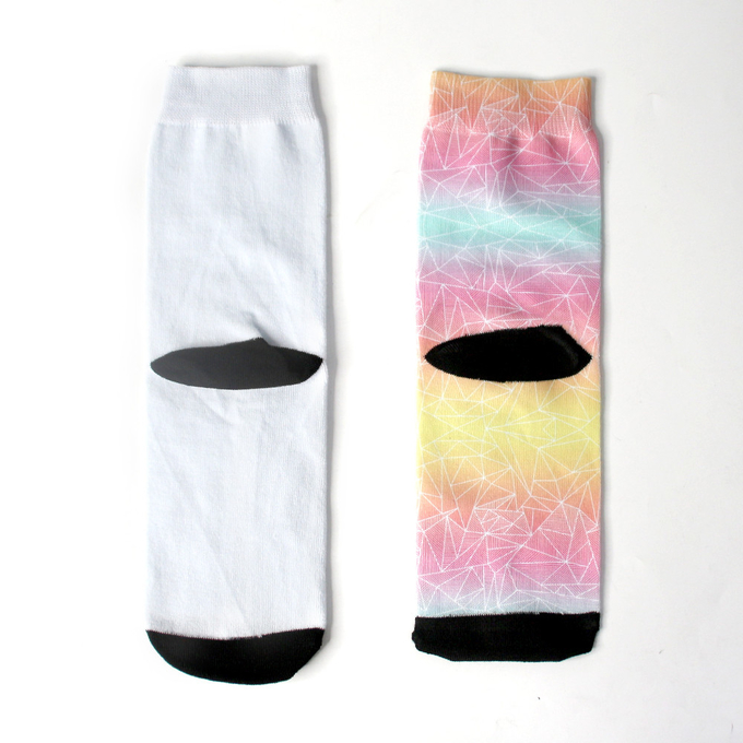 White Blank Polyester Sublimation Socks For Customized Photos Printing