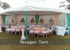 Quality 100 People Hexagon 6mx12m Pagoda Party Tent For Small Party wholesale
