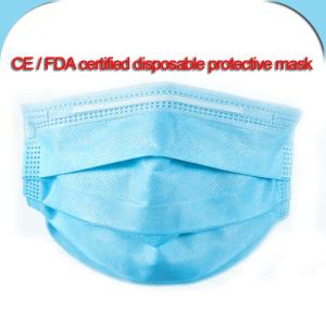 Quality Non Woven 3 Ply Mouth Mask Dust Proof Blue Color Earloop Style With Nose Bar Adaptable wholesale