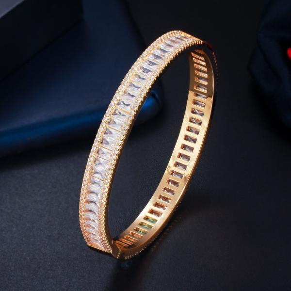 Luxury Cubic Zircon Bracelet with Leaf Shape CZ Vintage Bride Wedding Bracelets