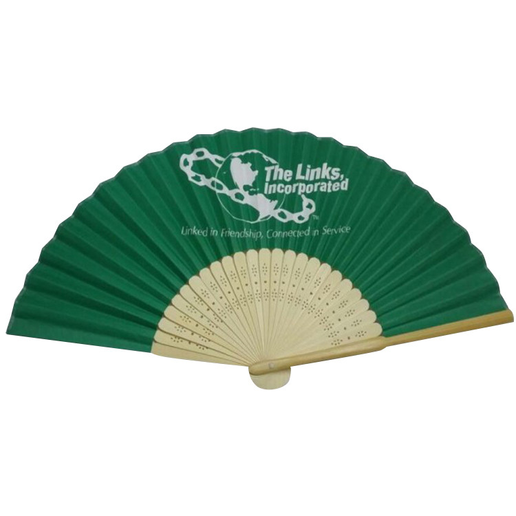 Nice Quality Custom Made Manual Promotional Bamboo Paper Fans For Events