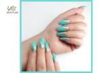 Green Stiletto Ombre Glitter DIY Fake Nails Handmade Crystal Stone