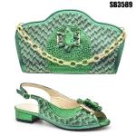 New OEM Ladies fashion Italian shoes matching bag set African women party shoe