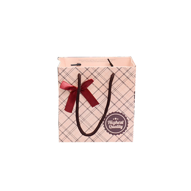 Offset Printing Creative Plaid Business Gift Bag For Jewelry