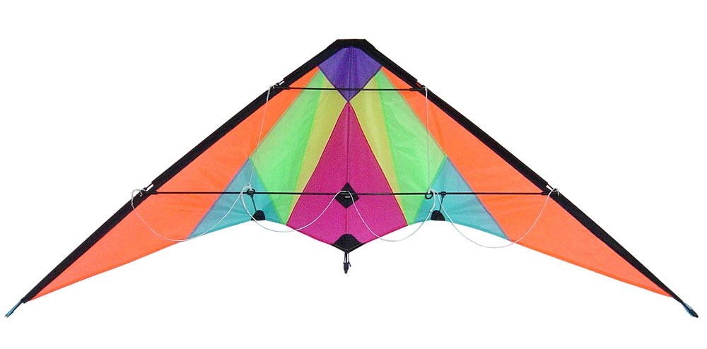 Easy Assembled Delta Stunt Kite With Rainbow Pattern Customized Color
