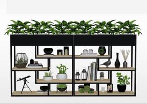 Quality Delicate Balcony Flower Pot Shelf , Plants Metal Garden Shelves Multi Functional Fence wholesale