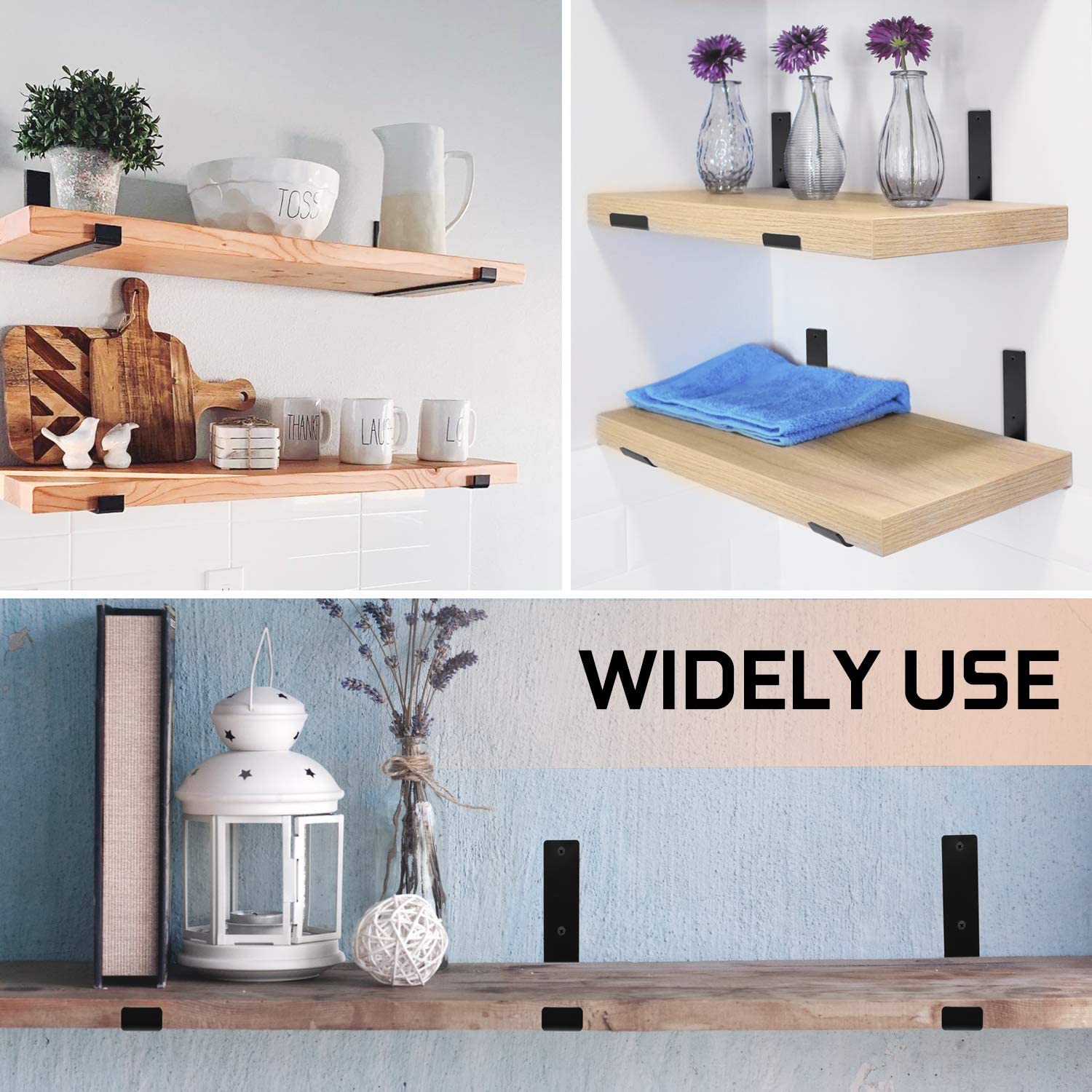 Powder Coated Triangle Bracket Decorative Shelf Support for Wall Mounted Shelves