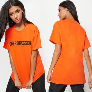 Quality Overdress ladies printed T shirt with O neck wholesale
