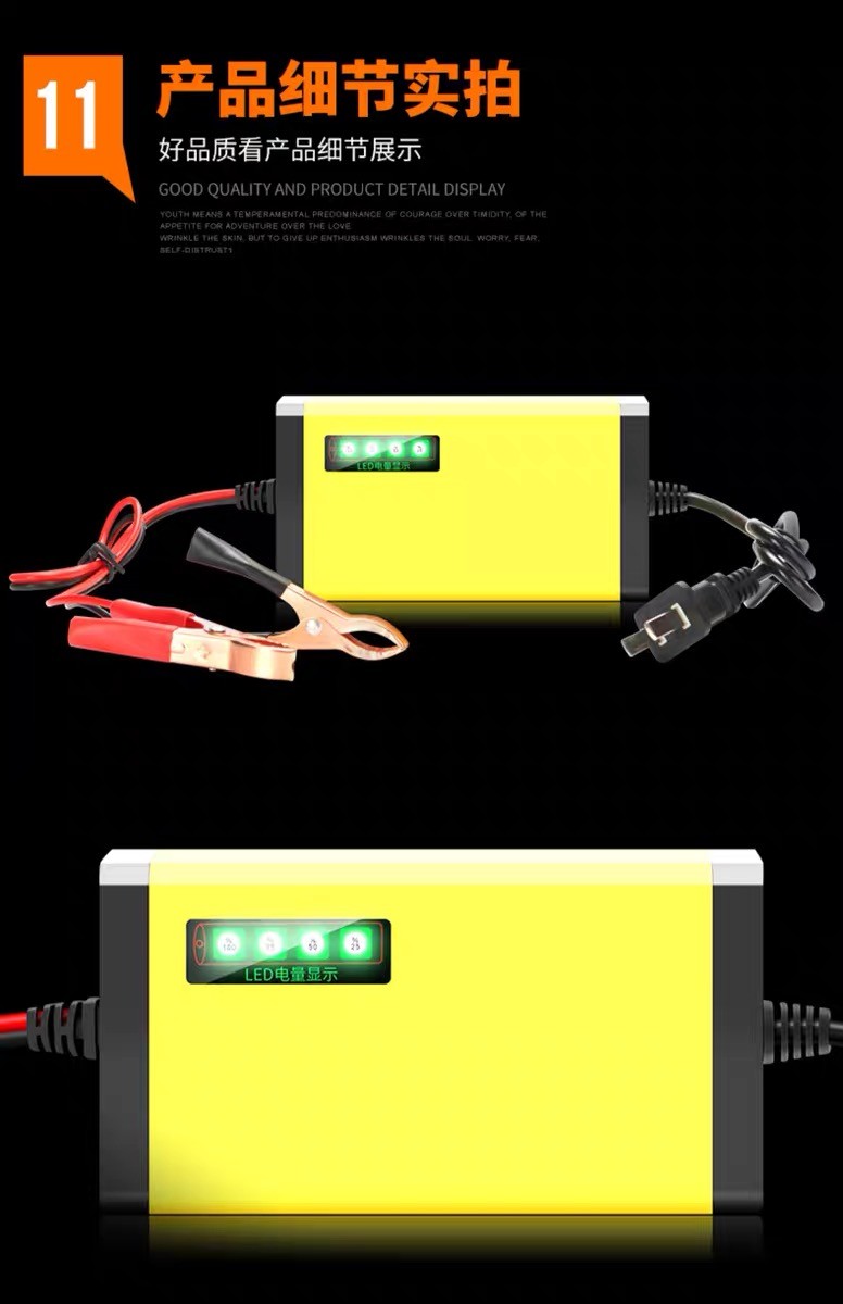12V 15A 300W Lead Acid Battery Chargers Pulse Repair Temperature Control