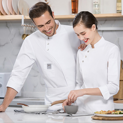 OEM Service Restaurant Costume Bar Kitchen Women Fitted Chef Coat
