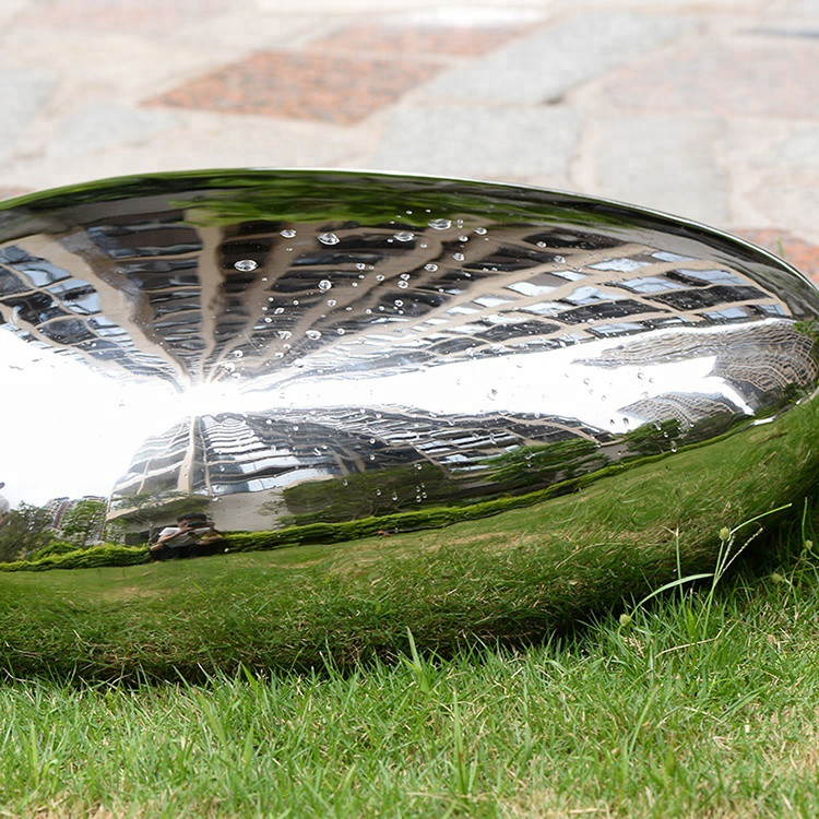 High Polished Large Modern Lawn Ornament Pebbles Stainless Steel Sculpture For Sale