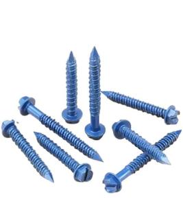Quality Stainless Steel Blue Hex Head Slotted Concrete Screw With Full Threads High Strength wholesale