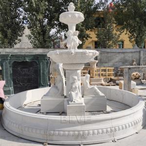 Quality White Marble Water Fountain Nude Lady Statue Figure Stone Garden Large Outdoor Decorative Fountains wholesale