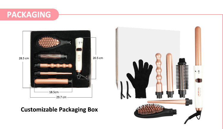 Interchangeable Ceramic Barrel Hot Hair Tool , 50HZ Hair Curler Wand Set