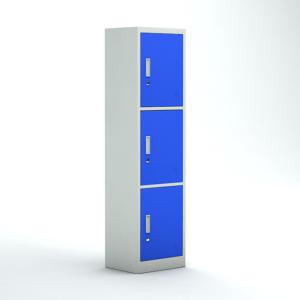 Quality School 3 Doors Blue Color White Frame Office Storage Lockers With Key wholesale