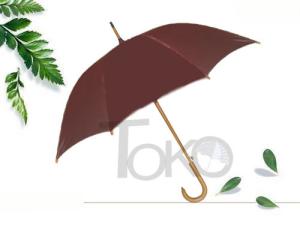 Quality 23 Inch Walking Stick Umbrella , Gentleman'S Umbrella Wooden Handle Auto Open wholesale