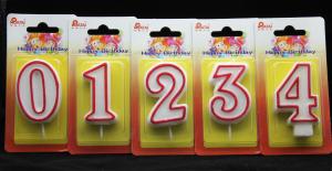 Quality Number Birthday Candles With Red Edge And Plastic Holder wholesale