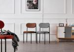 Popular Room Furniture Flannel 79CM Modern Black Metal Dining Chairs