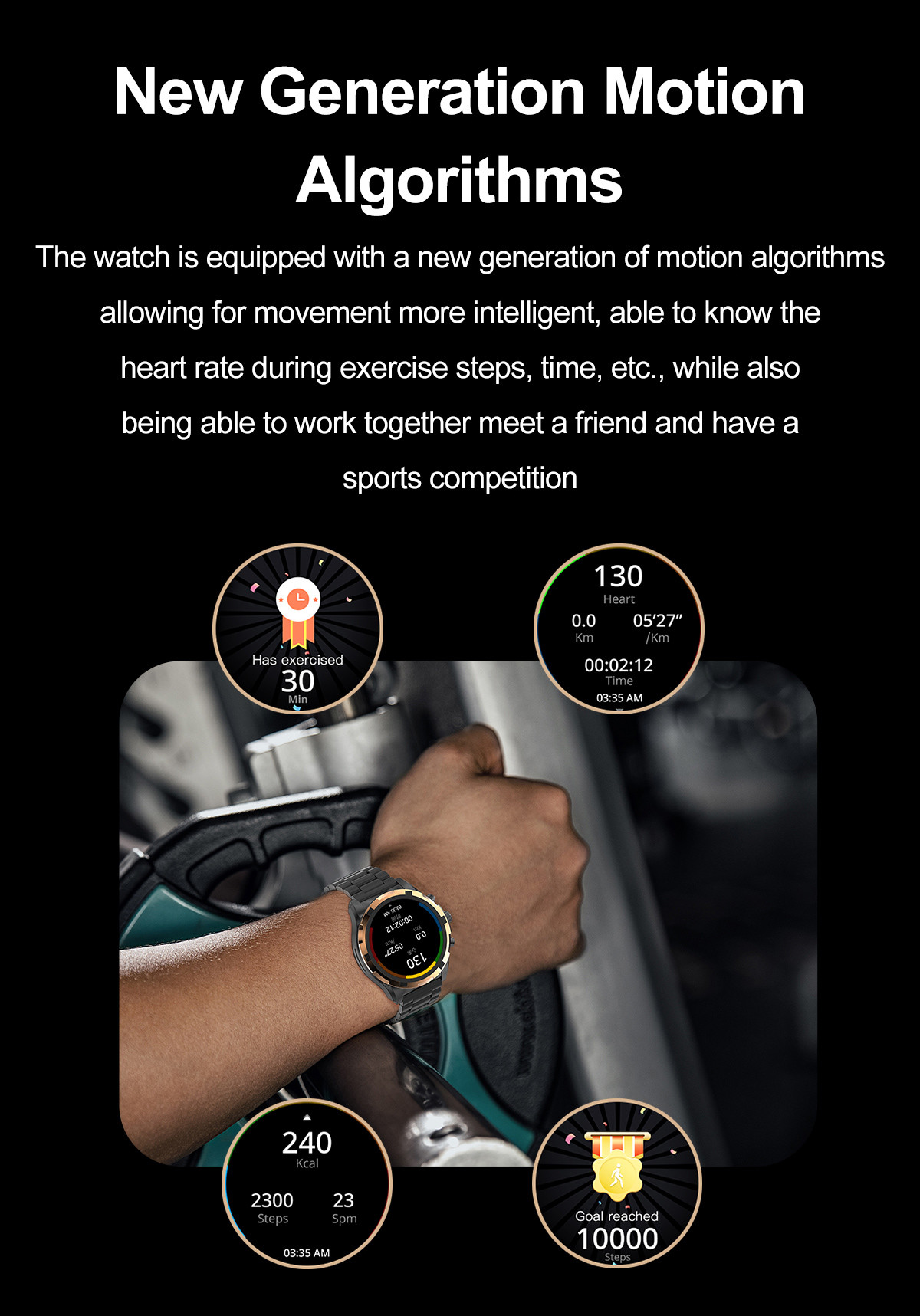 Round Shape, 1.43-inch Large Screen, Smart Watch, Bluetooth 5.0, Calls, Voice Assistant, Business Watch