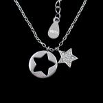 Cubic Zirconia 925 Sterling Silver Heart Necklace , Personalized 925 Silver