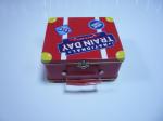 Red Painting Metal Tin Lunch Box For Medicine , Thickness 0.23mm