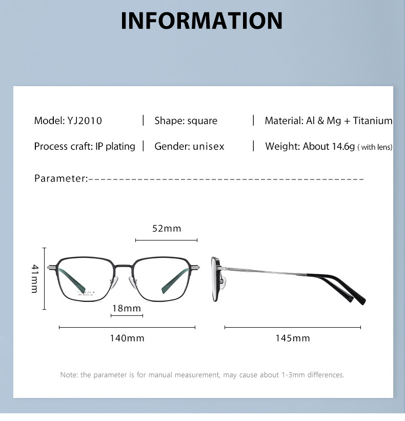 Custom Titanium Alloy Glasses Adults , Optical Aluminum Frame Glasses
