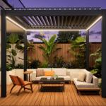 Electric And Manual Lightweight Durbale Aluminum Pergola For Outdoor Leisure