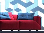 Customized Nordic fabric sofa small family modern simple living room three