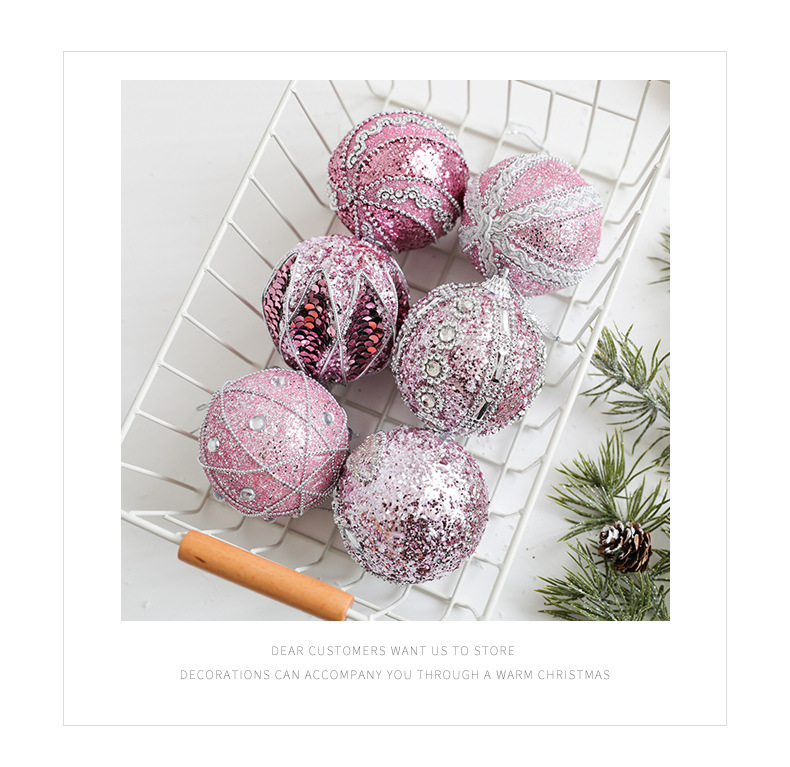 Pink Foam Ball Christmas Tree Pendant Decoration